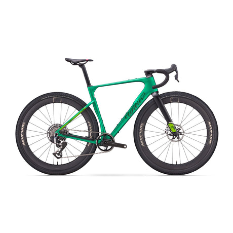 Wilier Rave SLR ID2 Rival XPLR E1 Bike w/Alloy Bar and Alloy Wheels Pixel Green Matte